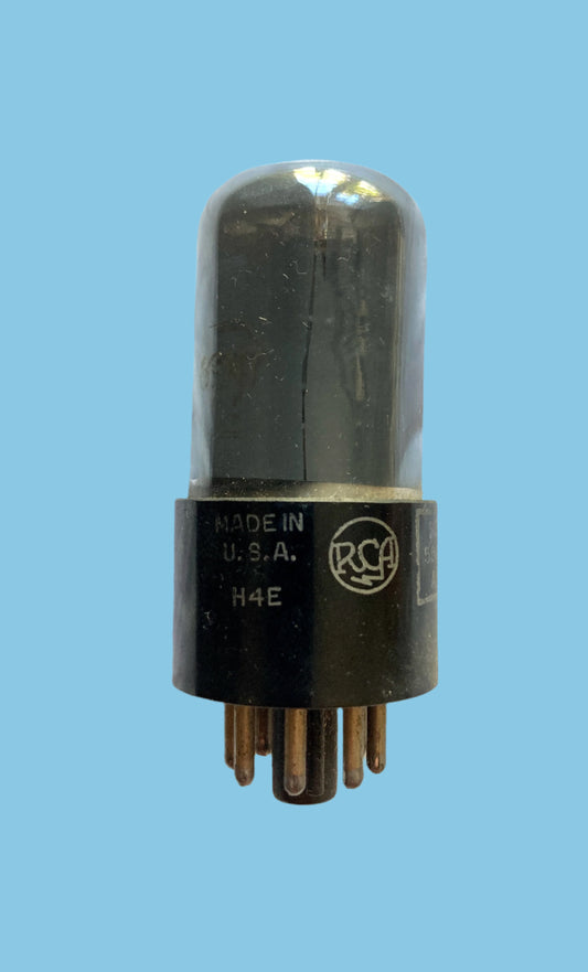 6SN7GT, RCA, VT-231 GREY GLASS, FAT BASE, SMALL LOGO, H4E, AUG 1944 PRODUCTION, 6SN7