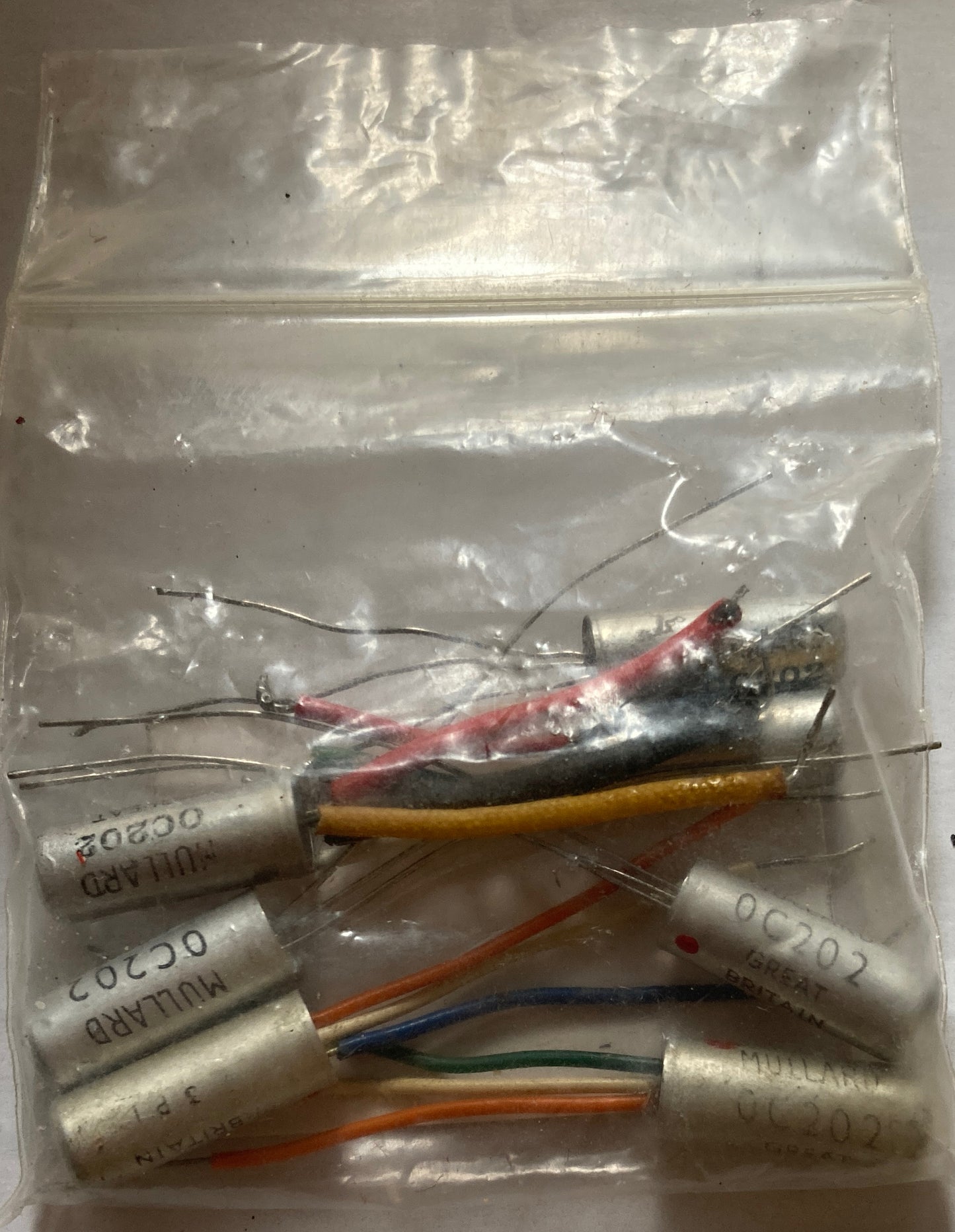 PACK OF 7X, OC202, MULLARD, FUZZ, SILICON PNP, TRANSISTOR, T07