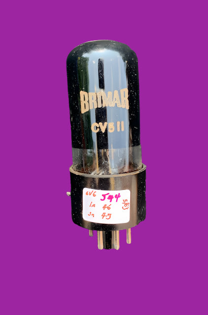 CV511, MIL SPEC 6V6GT, BRIMAR, BLACK GLASS, WHITE PRINT, MAY 1963, VT-107A, 6V6