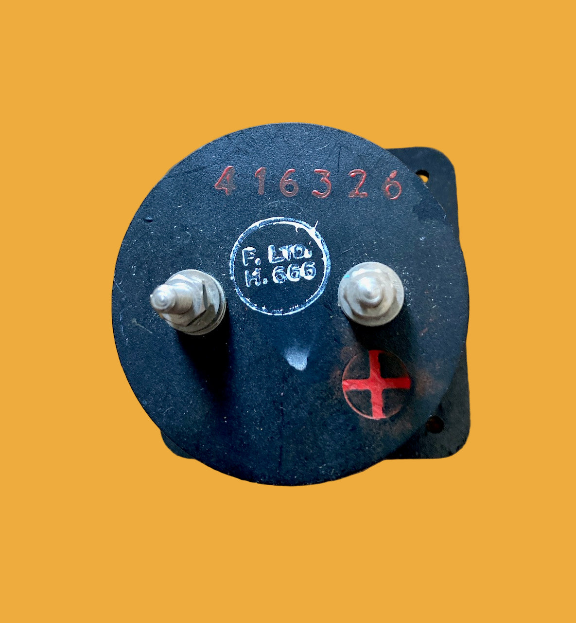 2.25ins square., 2.0 ins mounting aperture, Thermocouple Ammeter, Air Ministry, 10A/11000, Scaled 0-5mA