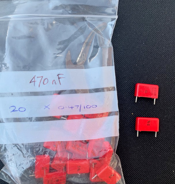 WIMA,  0.47uF, 470nF, 100V, 5%, Audio Polyester Film Capacitor, MKS4D034702E00J