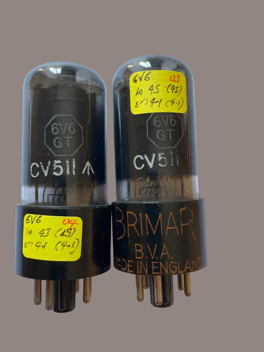 BRIMAR CV511 6V6GT MATCHED PAIR