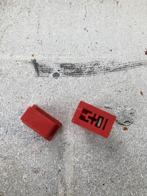 2X, Red Slide Pot, Sony, Knobs, 23 x13mm 7mm Tongue, Ex Sony TC-200
