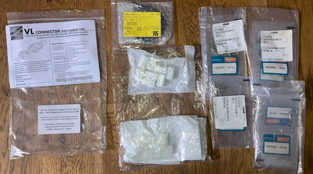 4 PIN POWER CONNECTORS, FOR ICOM, KENWOOD, YAESU, JST, VL CONNECTOR KIT, 30 SHELLS, 60 PINS, 10 DOUBLE ENDED WIRE CONTACTS