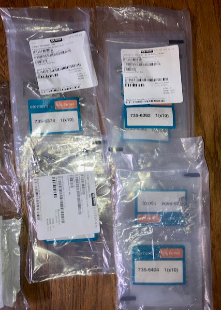 4 PIN POWER CONNECTORS FOR ICOM, KENWOOD,YAESU, JST,VL CONNECTOR KIT, 30 SHELLS, 60 PINS, 10 DOUBLE ENDED WIRE CONTACTS