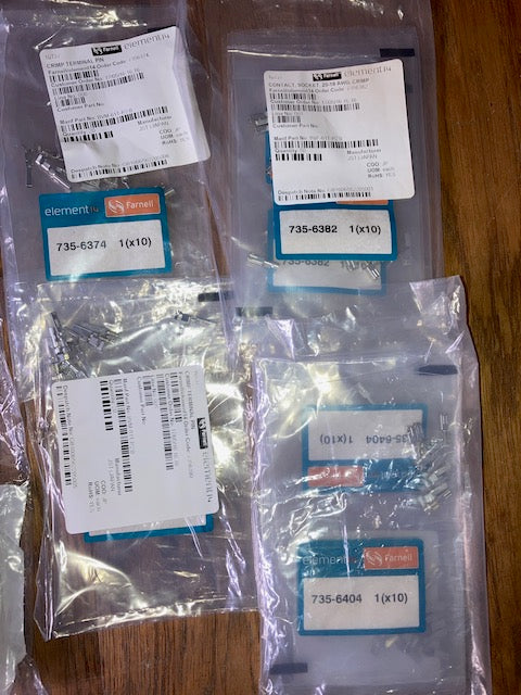 4 PIN POWER CONNECTORS FOR ICOM, KENWOOD,YAESU, JST,VL CONNECTOR KIT, 30 SHELLS, 60 PINS, 10 DOUBLE ENDED WIRE CONTACTS