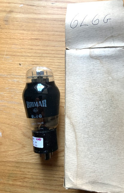 UK MADE 6L6G, BRIMAR, BOXED NOS, GREY GLASS, WHITE ENVELOPE PRINT
