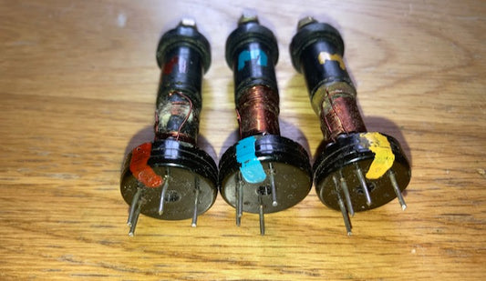 B9A BASED, IFT COIL SET, RED, YELLOW, BLUE, SET OF 3