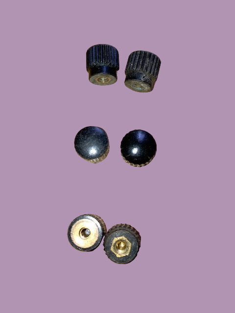 KNURLED TERMINAL TOP, KNOB, BRASS BUSHED WITH 4BA THREAD, 13mm DIA., 14mm HEIGHT