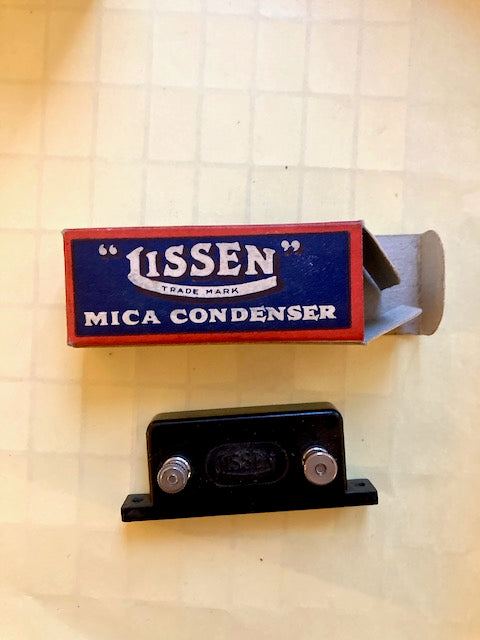 LISSEN,MICA CONDENSER, BOXED, NOS LN9, 0.0001uF, 1928