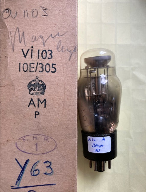 VI103, GEC, MAGIC EYE, CV51, Y63 63ME, CV1103, NR69, 10E/305, TESTED BRIGHT DISPLAY, SHAW, PRE 1948 PRODUCTION