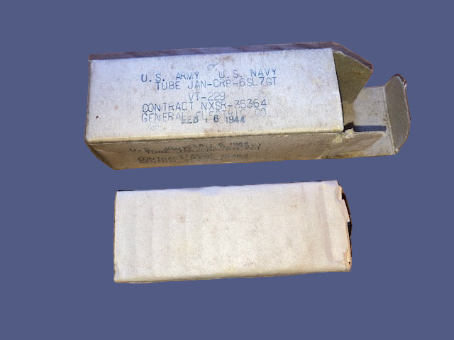6SL7GT, VT-229, MILITARY, KEN-RAD, NEW BOXED, FEBRUARY 1944 DATE CODE, 6SL7,