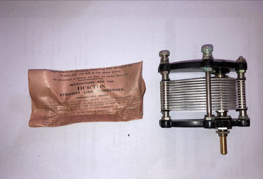 BURTON, VARIABLE CONDENSER, 0005uuF, NEW BOXED, 1929,