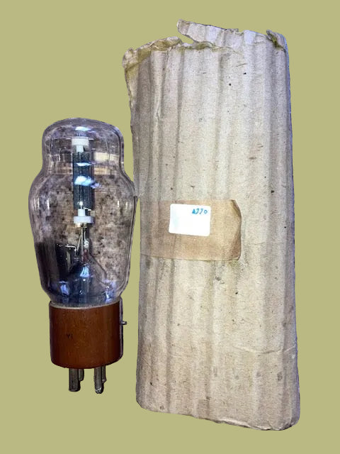 801A, RCA, RADIOTRON, FLAT GETTER SLAB, BLACK PLATE, NOS VALVE, Y1 DATE CODE, FEB 1956 MANUFACTURE