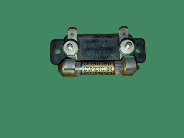DUBILIER, DUMETOHM, WIRE WOUND RESISTOR, ANODE CARTRIDGE RESISTOR,IN HOLDER ,1929