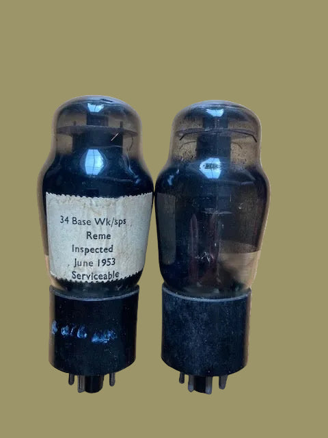 6V6G, BRIMAR, MATCHED PAIR, ZA5308, 10E/349, MILITARY WW2 PRODUCTION, REME RECERTIFIED 1953, 6V6