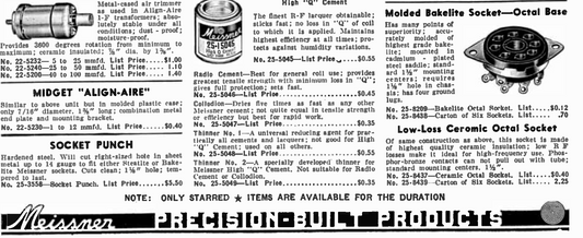 MEISSNER, OCTAL, AO8, LOW LOSS, BROWN MICANOL, VALVE BASE, EX EQUIPT