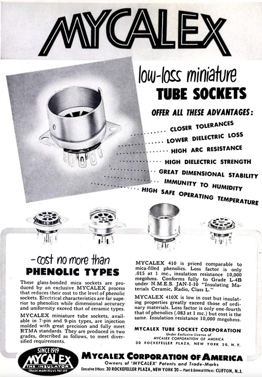 MYCALEX, OCTAL, AO8, BLACK, VALVE BASE, EX EQUIPT