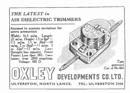 Oxley, Ceramic Trimmer, Variable Capacitor, 0 - 20pF, 0.468" High