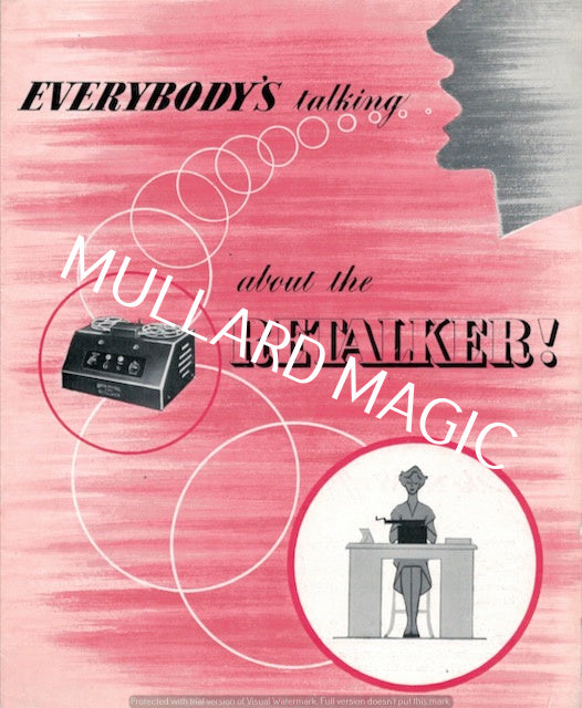 RETALKER, TAPE RECORDER, OFFICE DICTATION MACHINE, 1950S, LEAFLET,