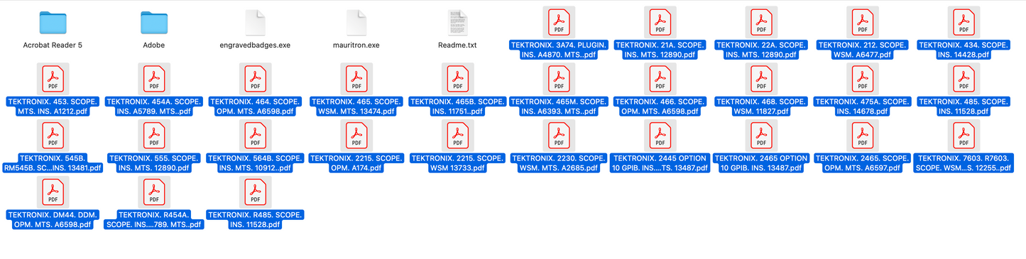 TEKTRONIX, OSCILLOSCOPE & PLUG IN MANUALS ON CD-ROM