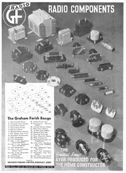 GRAHAM FARISH, SNAP, B7, BRITISH 7 PIN, VALVE BASE, 1932