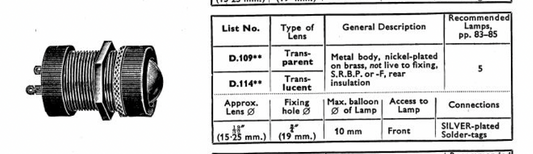 BULGIN, D109, SPECIAL DUTY, SIGNAL LAMP, METAL CAST 19mm DIA BODY, AMBER LENS