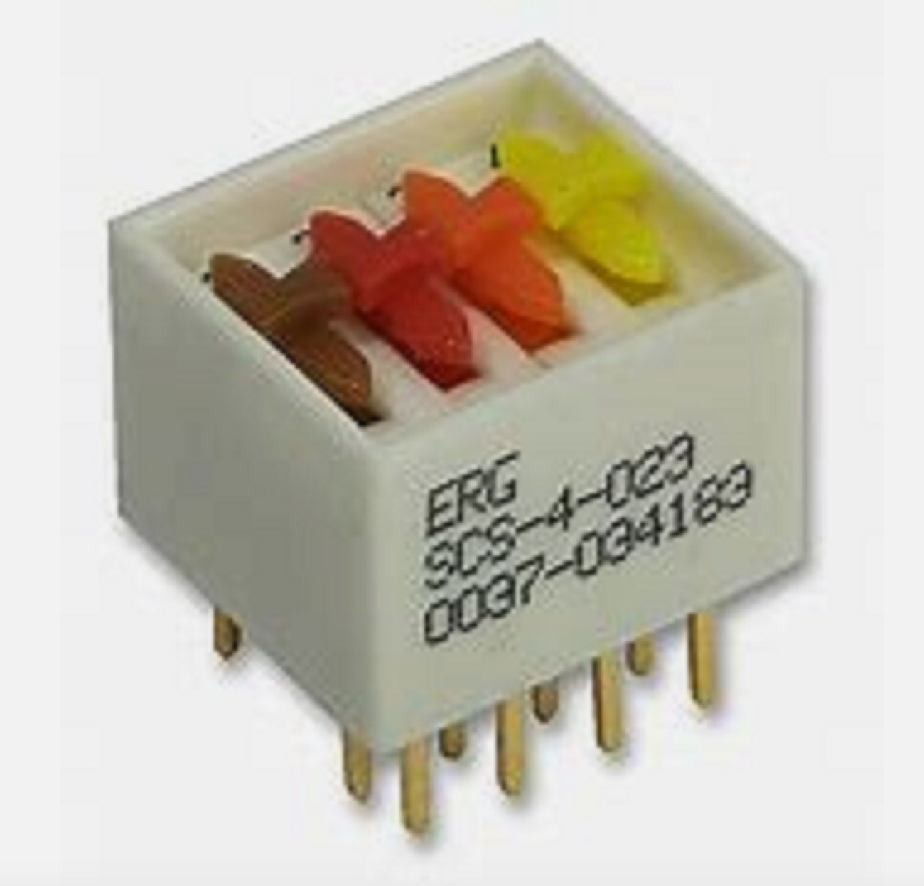 SCS-4-023, ERG, 4 Way ,Through Hole DIP Switch, 4PDT