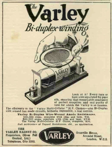 WIRE WOUND RESISTOR, ANODE CARTRIDGE RESISTOR, VARLEY, 36000 OHM,36K, BOXED 1927