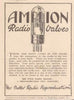 AMPLION, AML 2/50, RED PRINT, PIP-TOP, 1927,  FILAMENT OK,