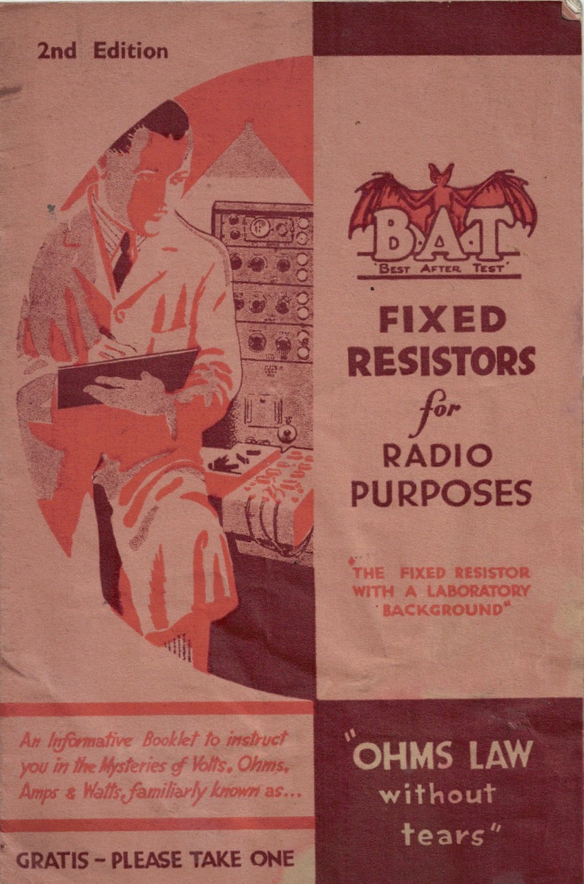 BAT, BEST AFTER TEST, FIXED RESISTOR, CATALOGUE, 1930S