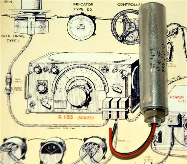 RAF R1155 REMANUFACTURED 0.5uF CAN CAPACITOR - REPRO RESTO ITEM