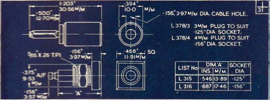 BELLING, TURNER COATES, O-Z CONTACT, L378A/4, L1317, PLUGS, SOCKETS, QUAD 303 SPEAKER CONNECTION, NOS
