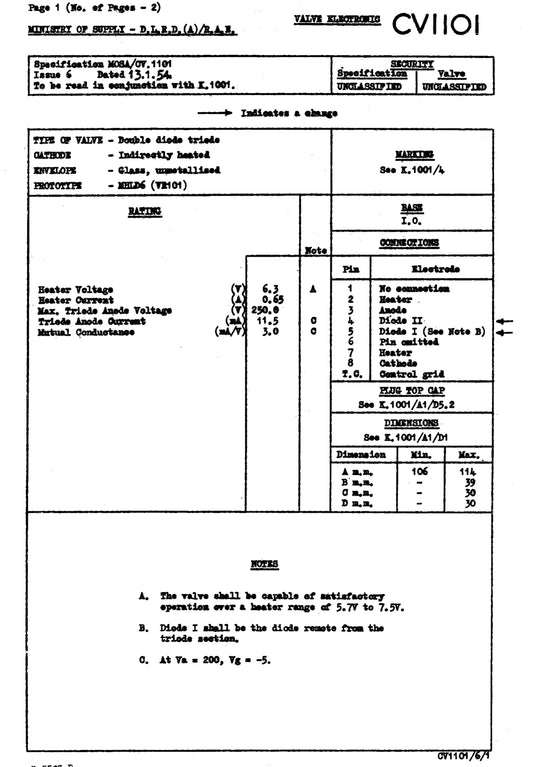 CV1101, WHITE BOX, MHLD6, VR101 AS USED IN R1155