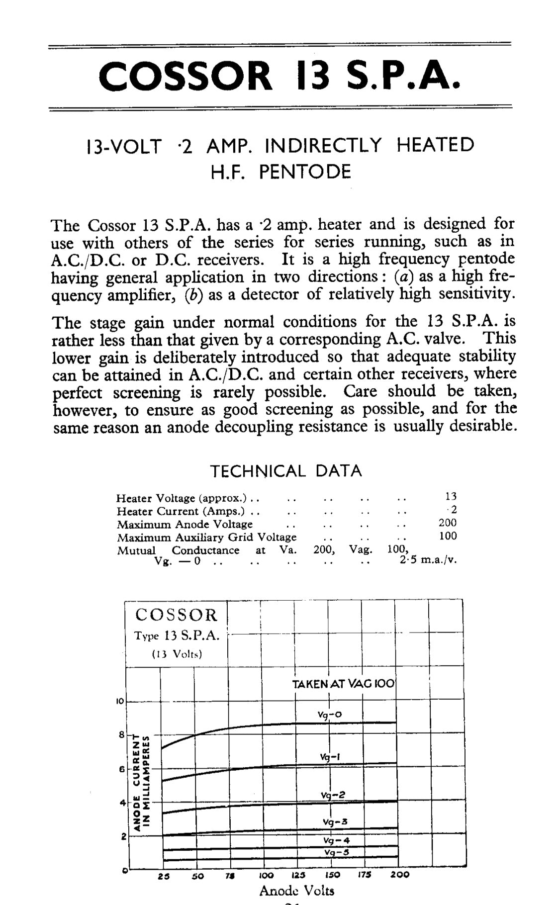 13SPA, CV929, COSSOR, NEW,