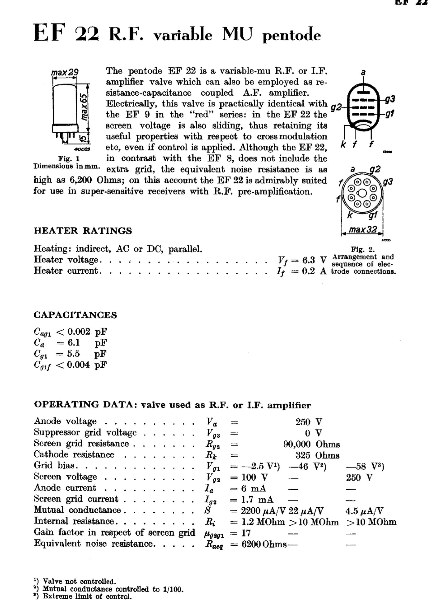 EF22, MULLARD, 7B7, CV303, W143,