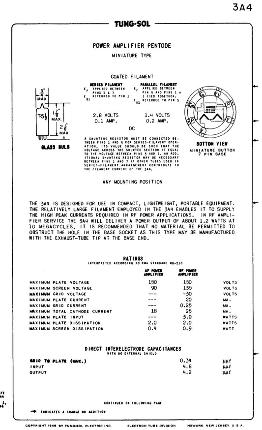 DL93, MULLARD, NEW BULK PACKED TESTED,  CV807, CV2390, E1485, 3A4,