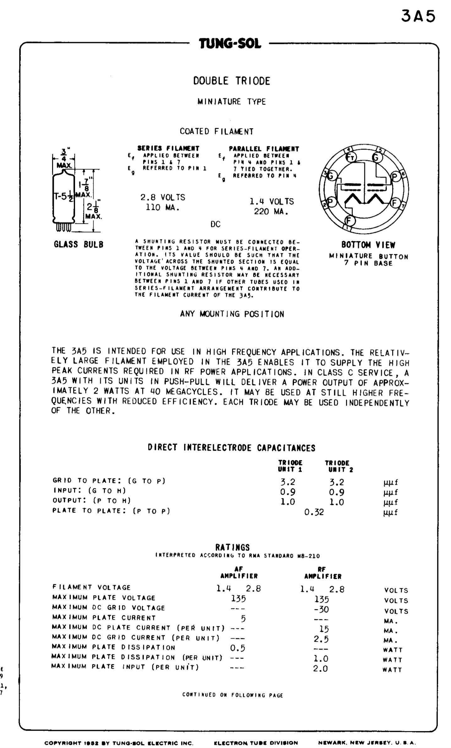 3A5, BRIMAR,NEW BOXED, CV808, DCC90