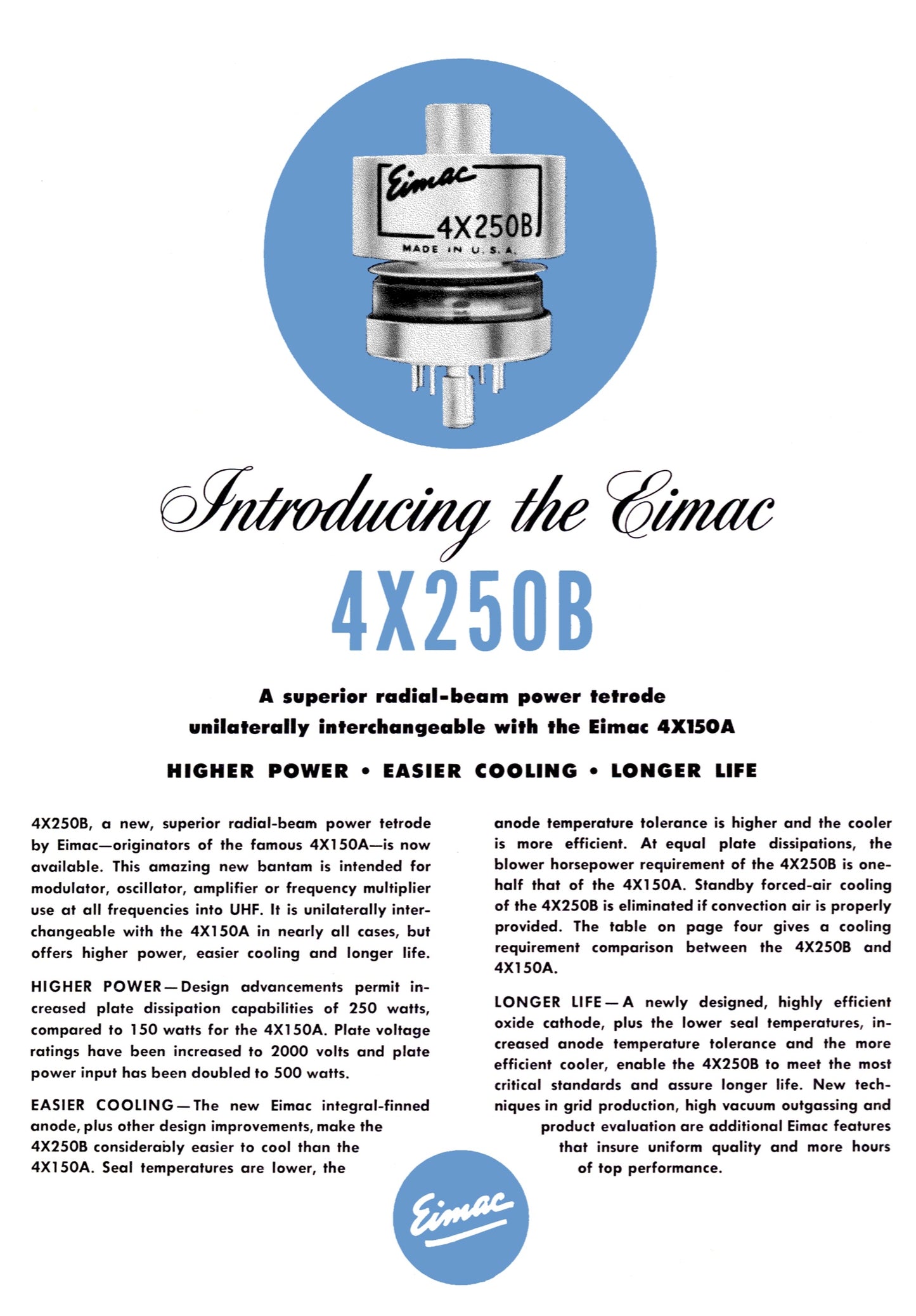 CV2487, PAIR OF  MIL SPEC, STC, 4X250B, QV2-250B, 1970 MANUFACTURE