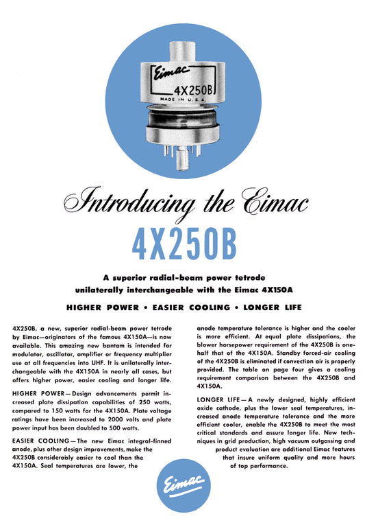 CV2487, PAIR OF  MIL SPEC, STC, 4X250B, QV2-250B, 1970 MANUFACTURE