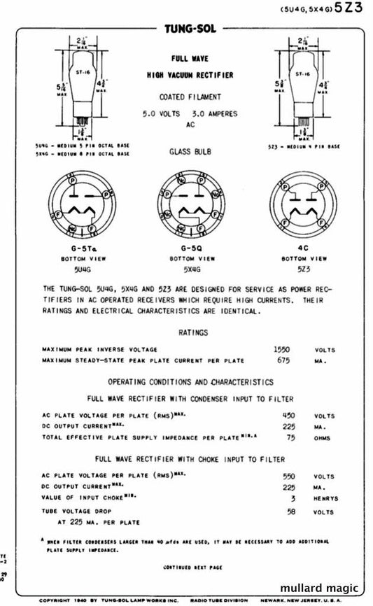 BRIMAR 5Z3 BROWN BASE MANUFACTURED BY OSRAM JAN 1956 - MULLARD MAGIC - 2