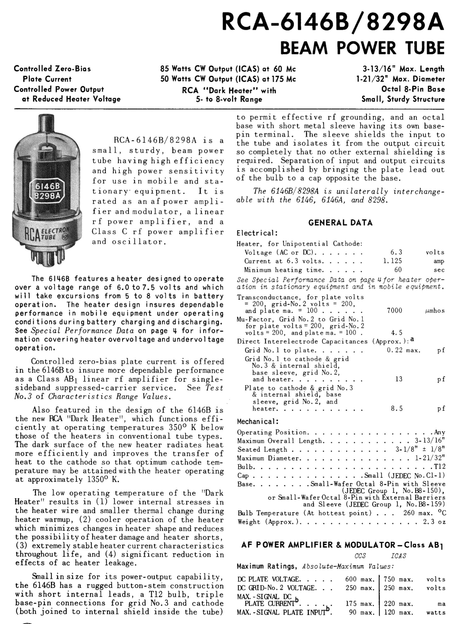 6146B SYLVANIA, NEW, BOXED, 8298A