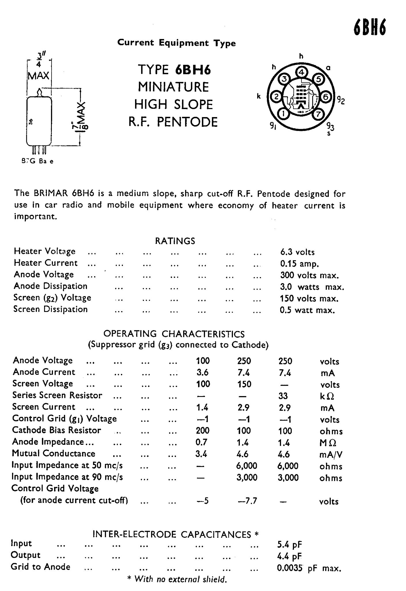 6BH6,BRIMAR, BOXED NEW, 6661, CV3908, AS USED, MARANTZ 8B, 7C