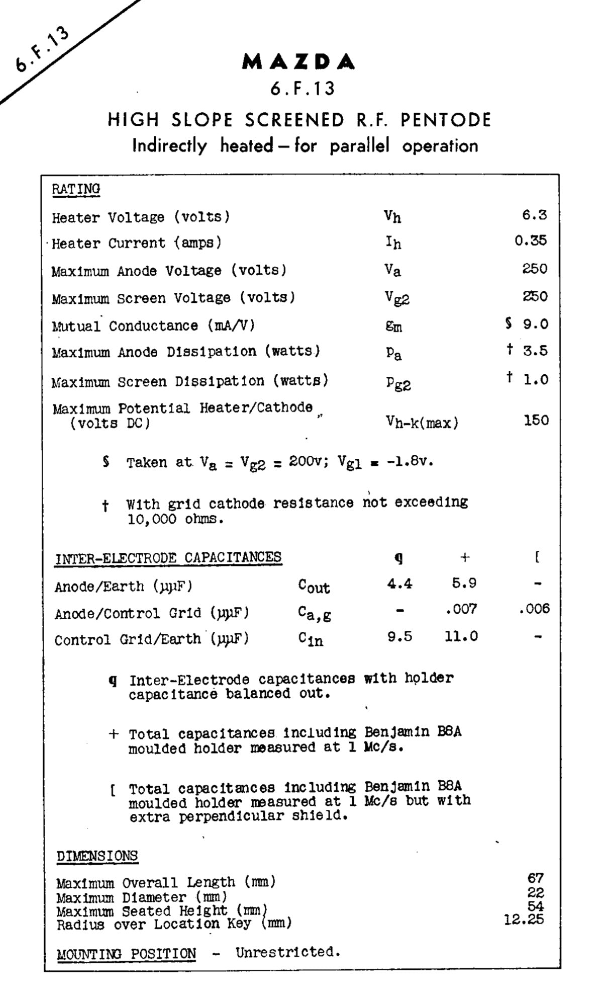 6F13, EDISWAN CV1839, NOS BOXED, VALVE