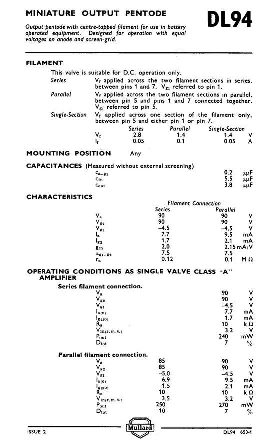 3V4, BRIMAR, NEW BOXED, 1P11, 3V4, CV2983, DL94, N19