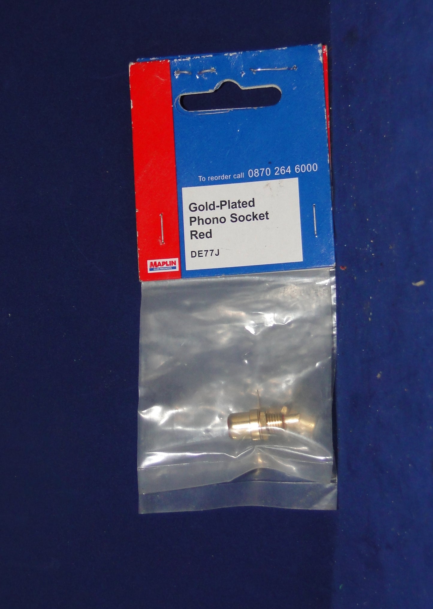 PHONO SOCKET, PAIR, WHITE/RED, GOLD PLATED FINISH