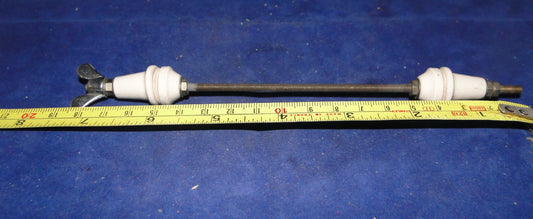 EDDYSTONE, CERAMIC PEAR SHAPED, LEAD THROUGH INSULATORS, 40mm LENGTH, CAT No 695, ON 7INS THREADED SHAFT