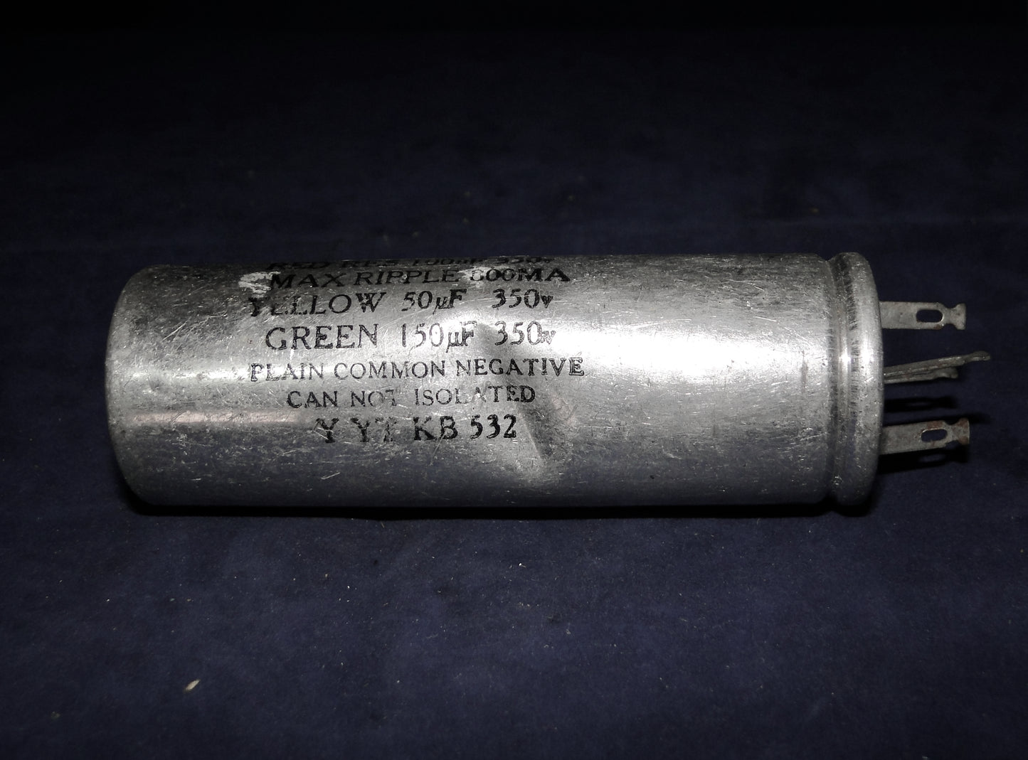 ERIE, TRIPLE SECTION, 100 + 150 + 50uF 350V, RADIAL CAPACITOR