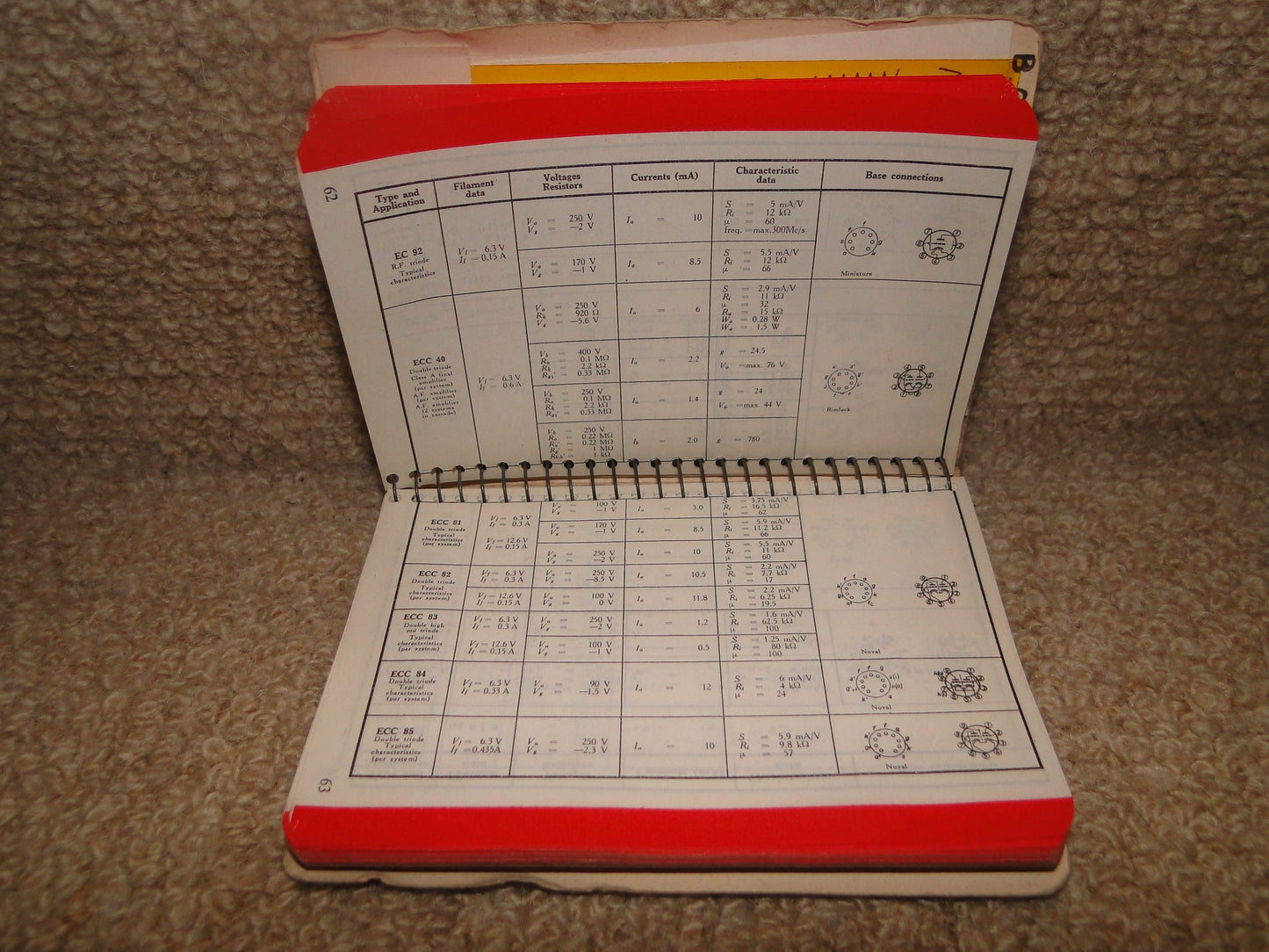 PHILIPS, POCKET BOOK, ELECTRONIC TUBES, SEMICONDUCTORS, COMPONENTS, MATERIALS, DATED 1954