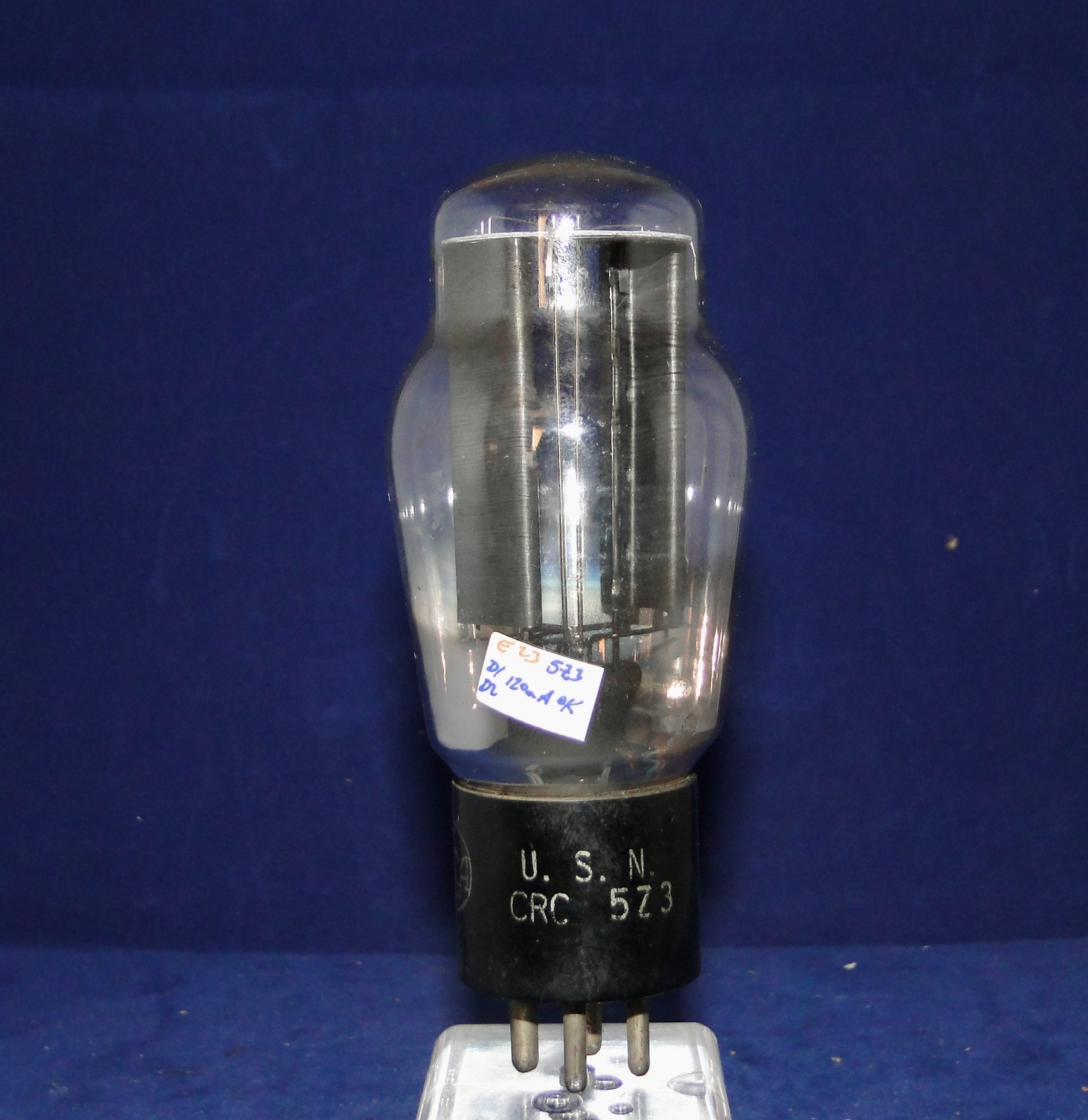 5Z3, RCA, VT-145, BLACK BASE, CHARCOAL SMOOTH ANODES, US NAVY, OCTOBER 1943 PRODUCTION